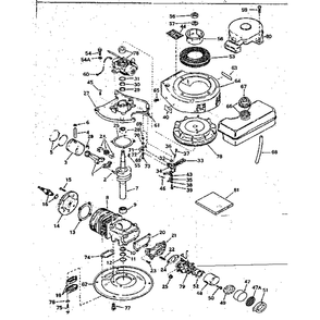 Basic Engine Diagram and Parts List for TYPE670-36A  Tecumseh Engine