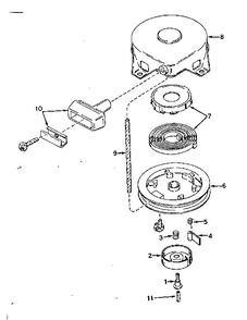 Rewind Starter Diagram and Parts List for 642-20A  Tecumseh Engine