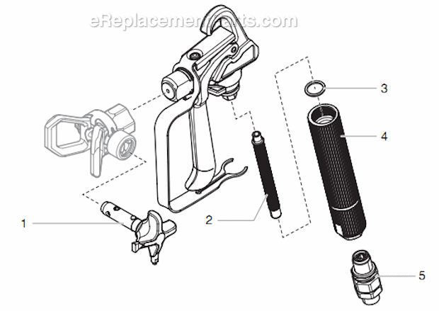 Lx-50 Spray Gun Diagram and Parts List for GPX33  Titan Sprayer