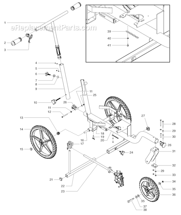 Cart Assembly Diagram and Parts List for PL550  Titan Paint Sprayer