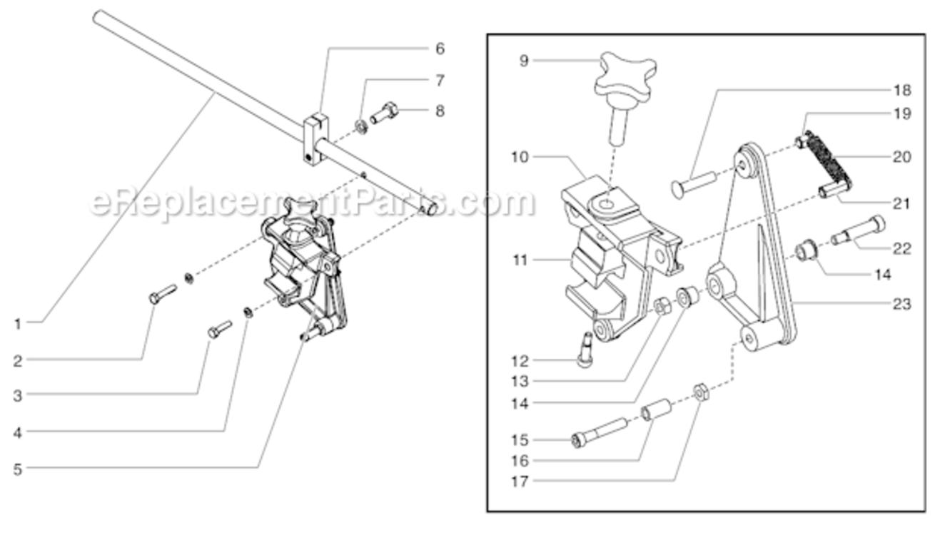 Gun Holder Assembly Diagram and Parts List for PL550  Titan Paint Sprayer