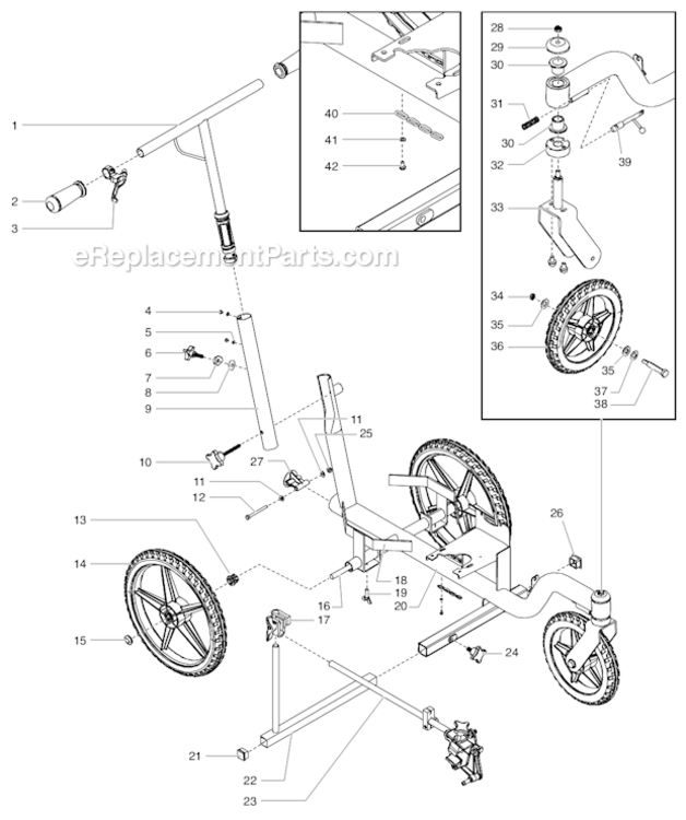 Cart Assembly Diagram and Parts List for PL850  Titan Paint Sprayer