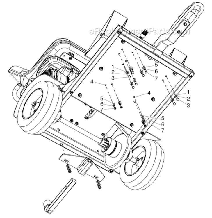 Hitch Diagram and Parts List for SPEEFLO PowrDriver Titan Paint Sprayer