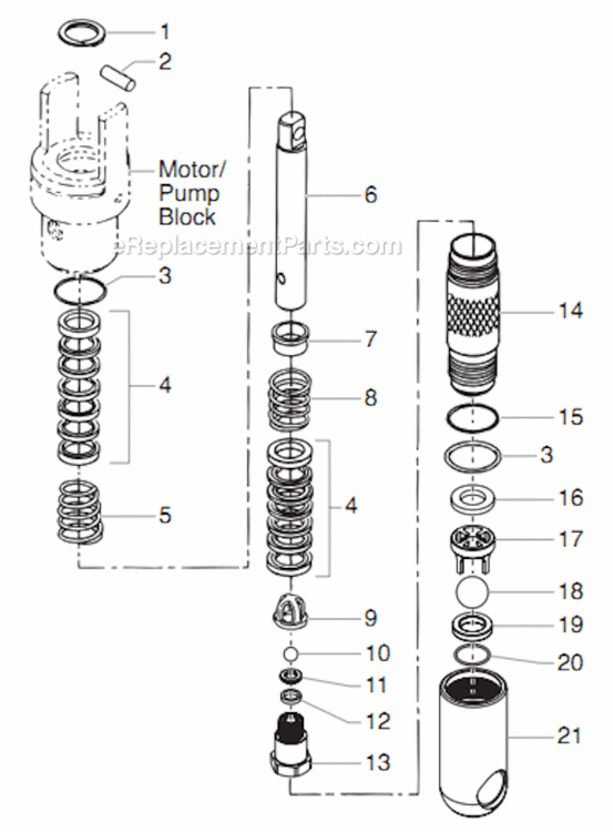 Filter Assembly Diagram and Parts List for 6950 0290010 Titan Paint Sprayer