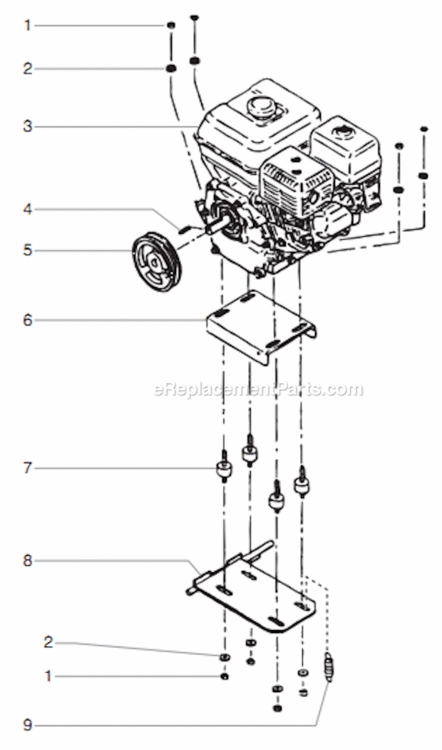 Gas Convertor Kit Diagram and Parts List for 6950 0290010 Titan Paint Sprayer