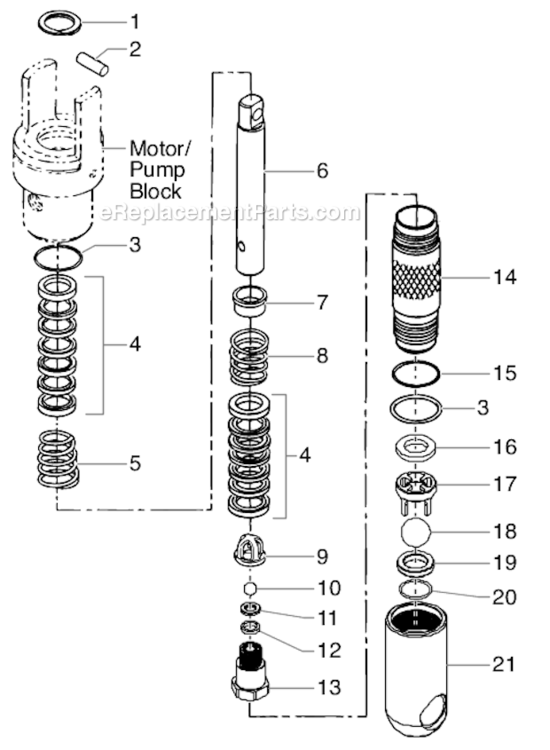 Filter Assembly Diagram and Parts List for 8950 0290011 Titan Paint Sprayer