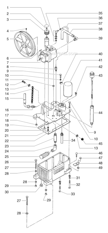 Hydraulic System Assembly Diagram and Parts List for 8950 0290011 Titan Paint Sprayer