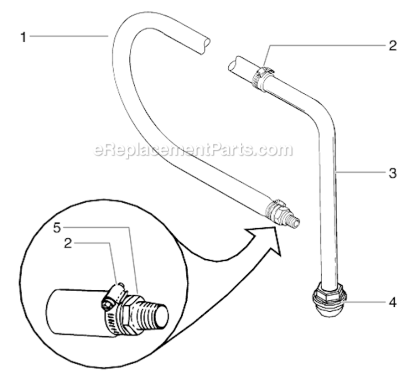 Bleed Hose Assembly W/Valve Diagram and Parts List for 8950 0290011 Titan Paint Sprayer