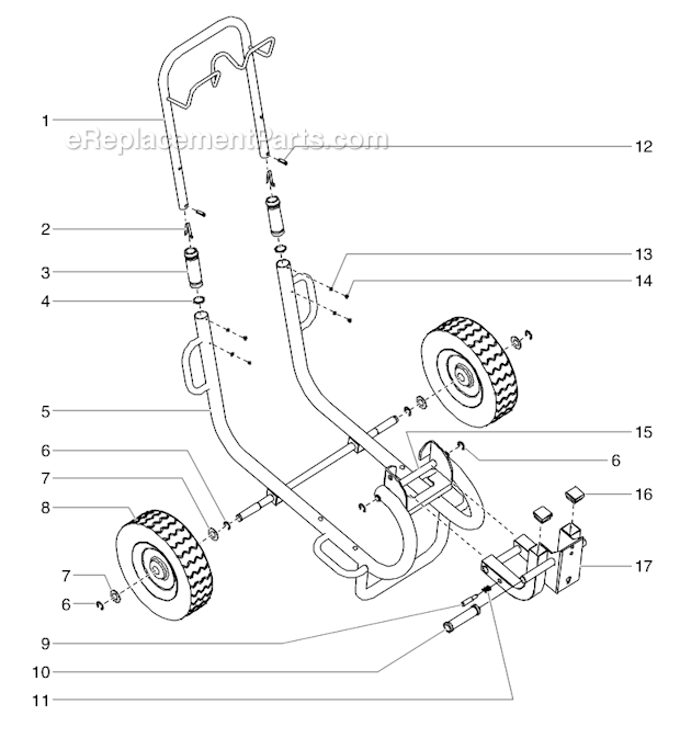 Cart Assembly Diagram and Parts List for 6900GHD 448-605 Titan Sprayer