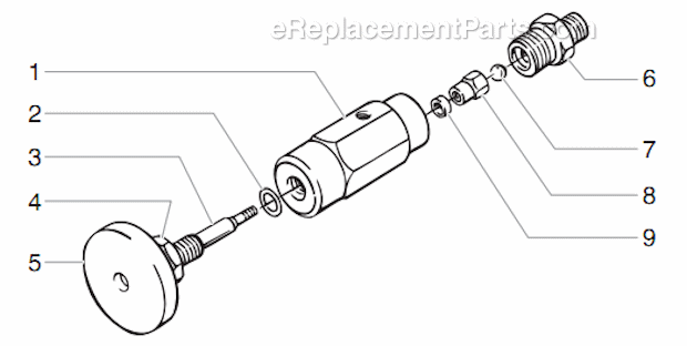 Heavy Duty Bleed Valve Assembly Diagram and Parts List for 6900GHD 448-605 Titan Sprayer