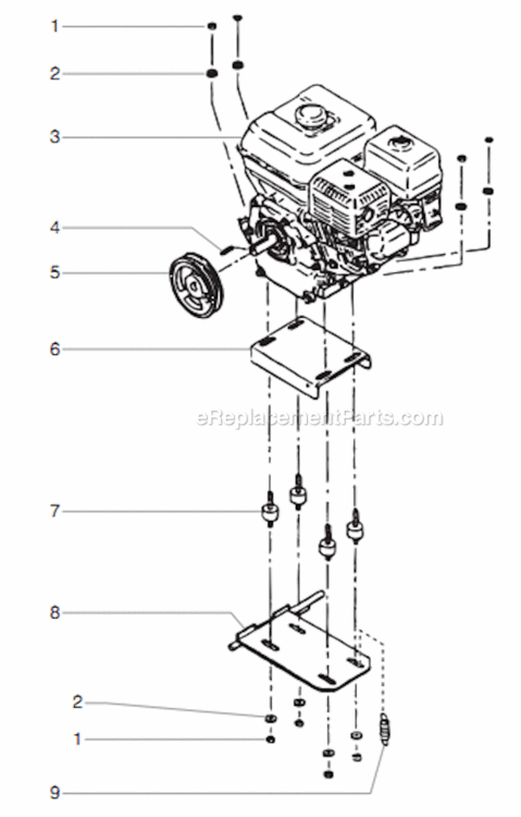 Gas Convertokit Diagram and Parts List for 4950 0290019 Titan Paint Sprayer