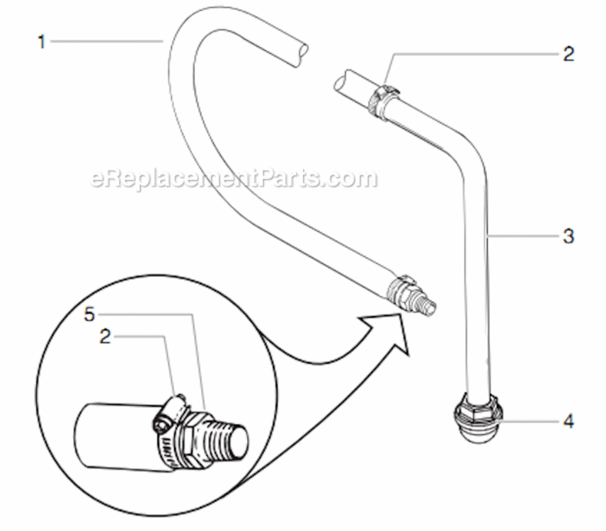 Siphon Hose Assembly Diagram and Parts List for 4950 0290019 Titan Paint Sprayer