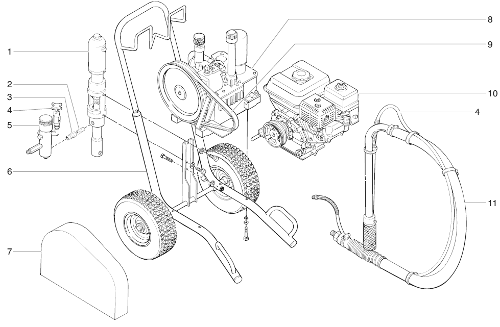 Powrtwin 4900gh Main Assembly Diagram and Parts List for 4900GH  Titan Paint Sprayer