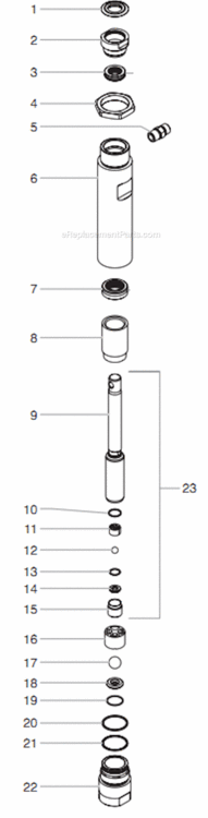 Fluid Section Assembly Diagram and Parts List for GPX 0509008 Titan Paint Sprayer