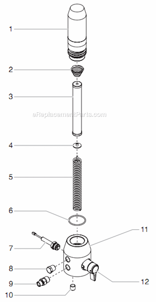 Filter Assembly Diagram and Parts List for GPX220 0509023 Titan Paint Sprayer