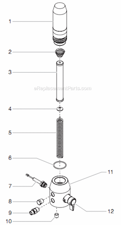 Filter Assembly Diagram and Parts List for GPX 0509039 Titan Paint Sprayer