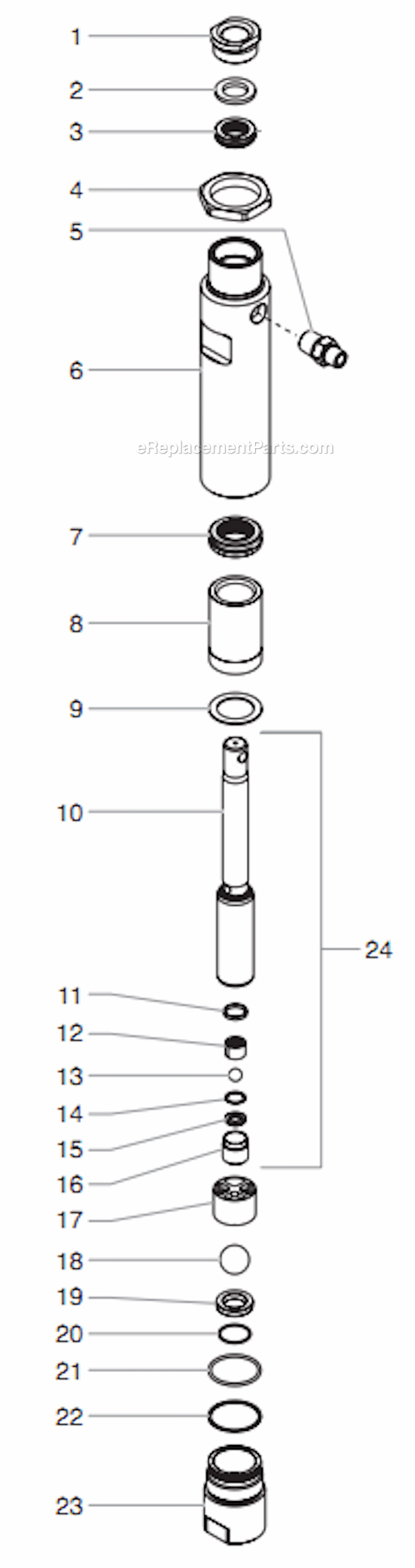 Fluid Section Assembly Diagram and Parts List for GPX165 0509059 Titan Paint Sprayer