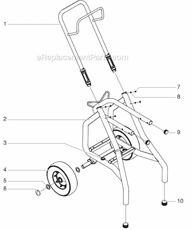 Cart Assembly Diagram and Parts List for 440  Titan Sprayer