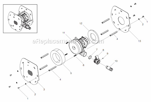 Turbine Assembly Diagram and Parts List for 55  Titan Sprayer