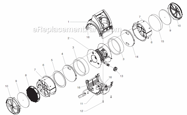Main Assembly Diagram and Parts List for 95  Titan Sprayer