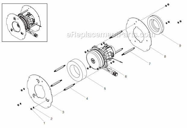 Turbine Assembly Diagram and Parts List for 95  Titan Sprayer