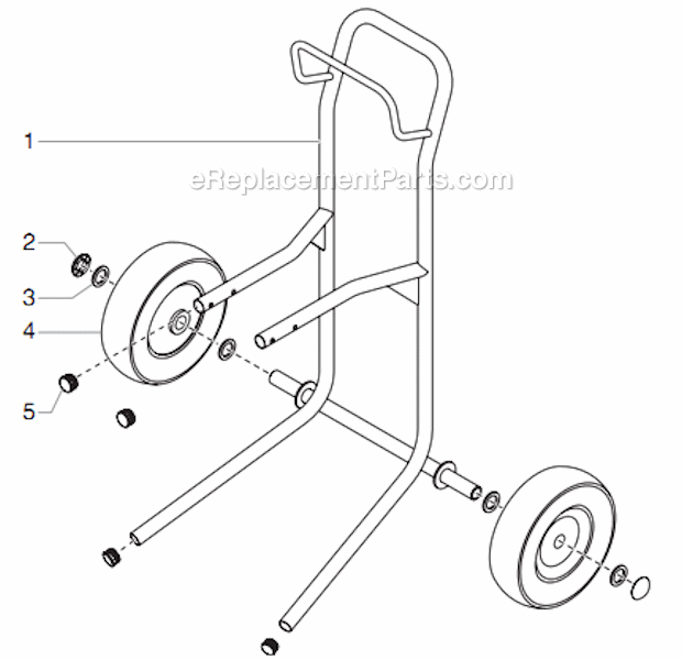 Upright Cart Assembly Diagram and Parts List for 400 0552054 Titan Paint Sprayer