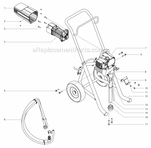 Main Assembly Diagram and Parts List for 600 0552059 Titan Paint Sprayer