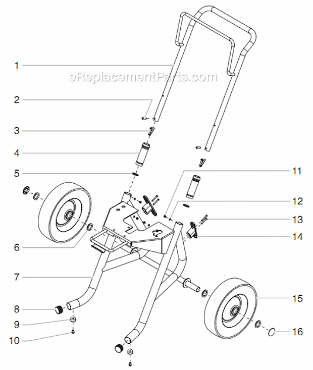 Upright Cart Assembly Diagram and Parts List for 700 0552063 Titan Paint Sprayer