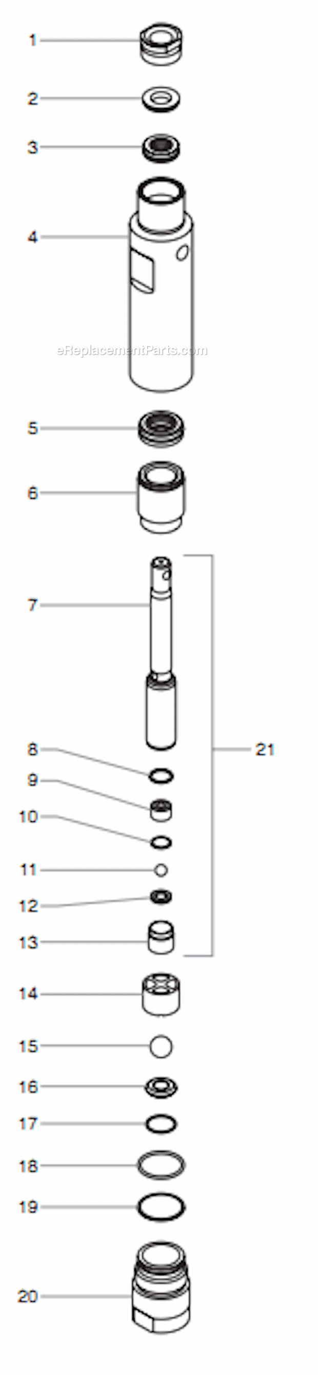 Fluid Section Assembly Diagram and Parts List for 700 0552064 Titan Paint Sprayer