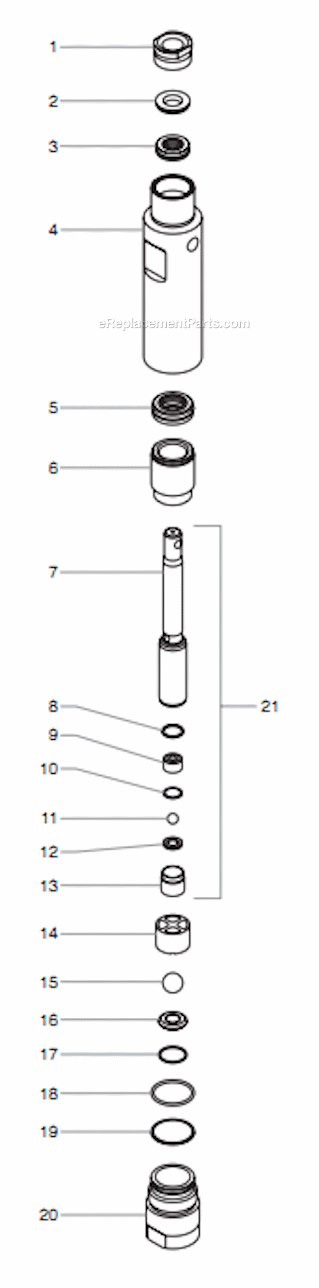 Fluid Section Assembly Diagram and Parts List for 1100 0552068 Titan Paint Sprayer