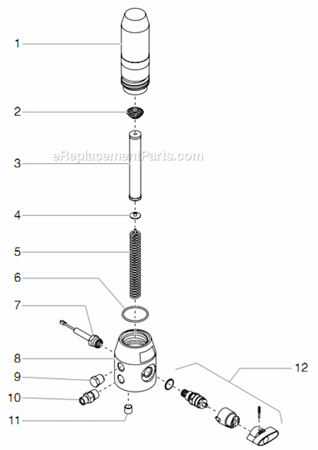 Filter Assembly Diagram and Parts List for 1100 0552068 Titan Paint Sprayer