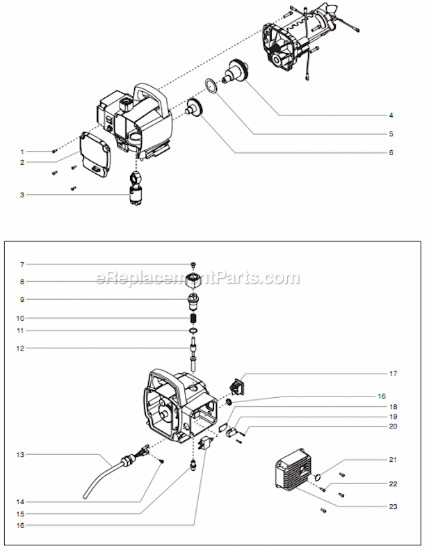 Gear Box Assembly Diagram and Parts List for 500 0552074 Titan Paint Sprayer