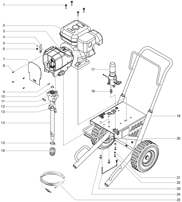 Gpx 80 Main Assembly Diagram and Parts List for GPX80  Titan Paint Sprayer