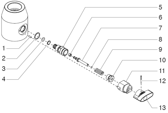Linecrew 1600 Prime/Spray Valve Assembly (P/N 0507690) Diagram and Parts List for 1600  Titan Paint Sprayer