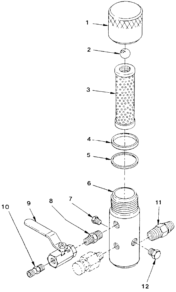 Powrtwin 3500 Outlet Manifold Filter Assembly With Check Valve Diagram and Parts List for 3500-DC  Titan Paint Sprayer