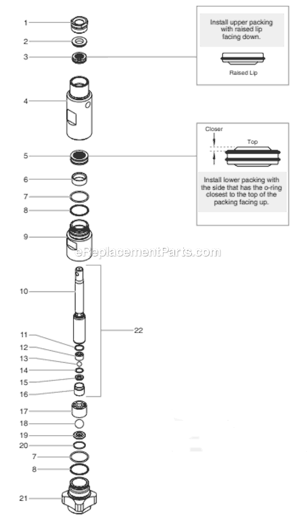 Fluid Section Assembly Diagram and Parts List for 1140IX 800-3040 Titan Sprayer