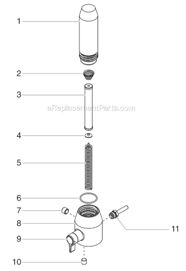 Filter Assembly Diagram and Parts List for 1140IX 800-3040 Titan Sprayer