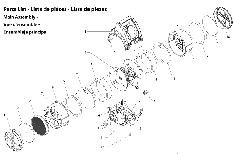 Capspray 105 Main Assembly Diagram and Parts List for CAPSPRAY-105HVLP  Titan Paint Sprayer