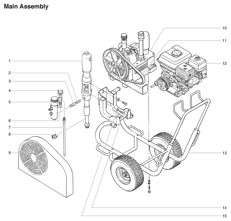 Powrtwin 12000ghd Main Assembly Diagram and Parts List for 12000GHD  Titan Paint Sprayer