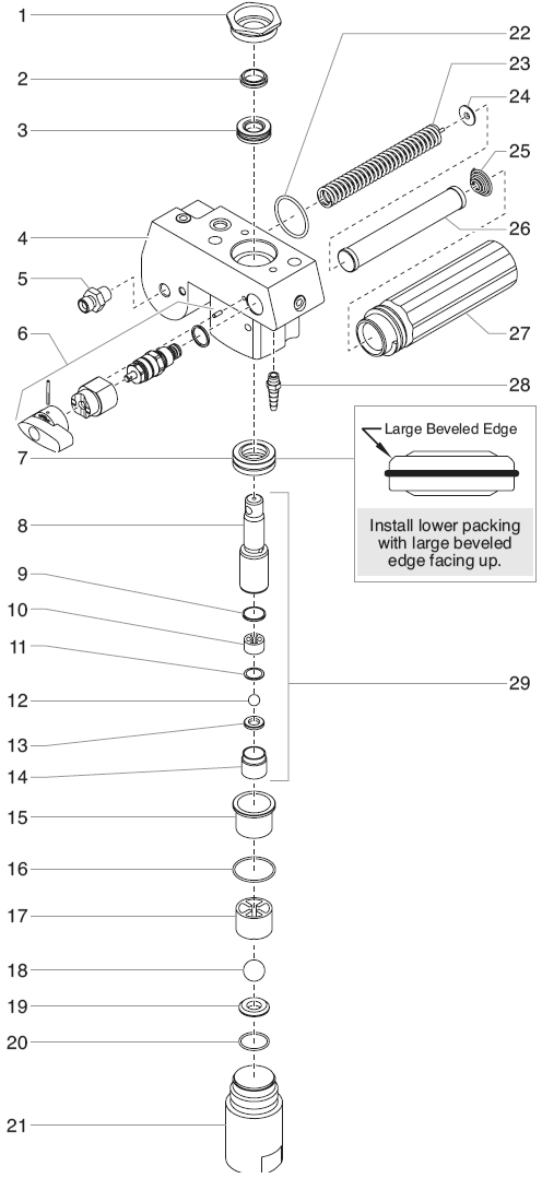 Epx2355 Advantage Fluid Section Assembly Diagram and Parts List for EPX2355 Advantage Series Titan Paint Sprayer