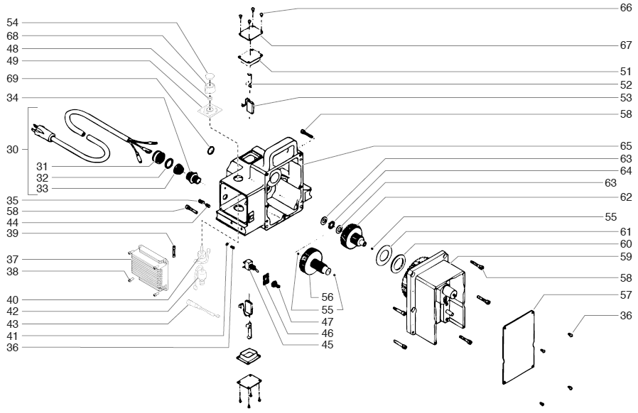 1100xc Gear Box Assembly Diagram and Parts List for 1100XC  Titan Paint Sprayer