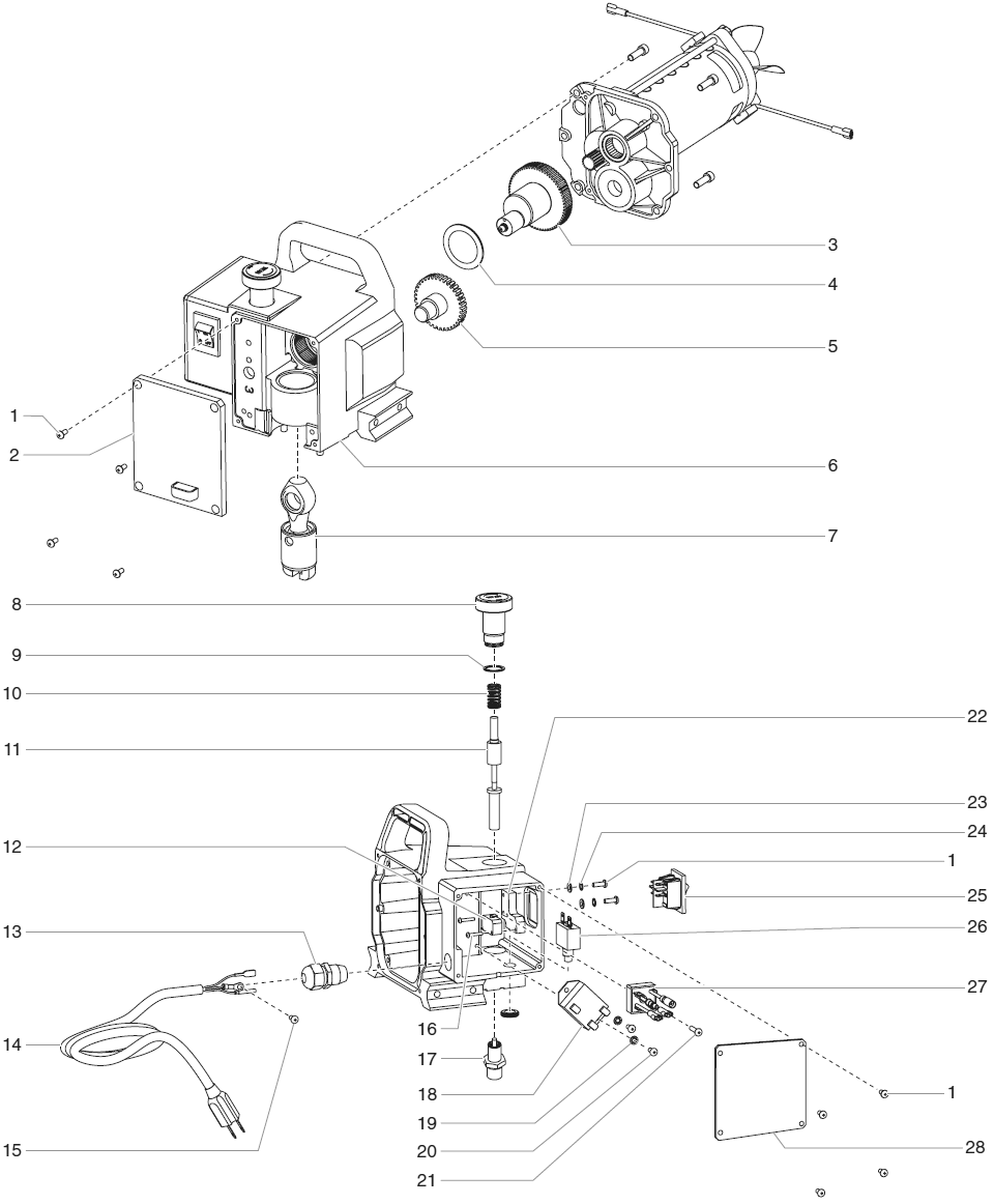 Rentspray 450 Gear Box Assembly Diagram and Parts List for 450  Titan Paint Sprayer