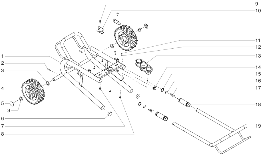 740ix Digital Low Rider Cart Assembly (P/N 704-583) Diagram and Parts List for 740IX digital Titan Paint Sprayer