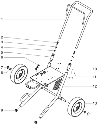 Gpx 1250 Cart Assembly Diagram and Parts List for GPX1250  Titan Paint Sprayer