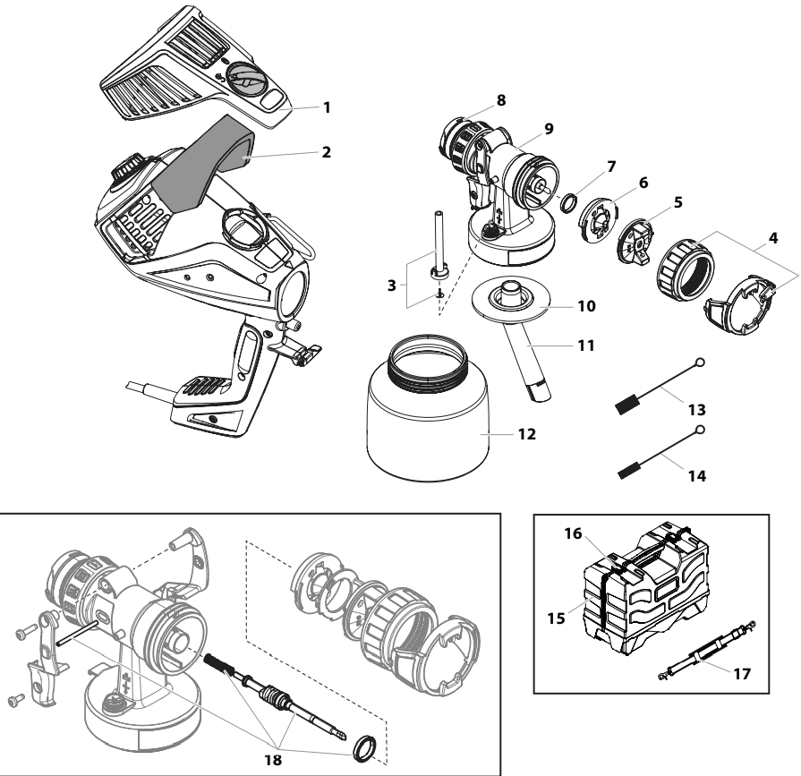 Flexspray Handheld List Diagram and Parts List for 0524093  Titan Paint Sprayer