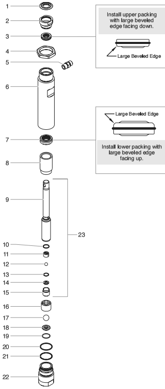 Gpx 1250 Fluid Section Assembly Diagram and Parts List for GPX1250  Titan Paint Sprayer
