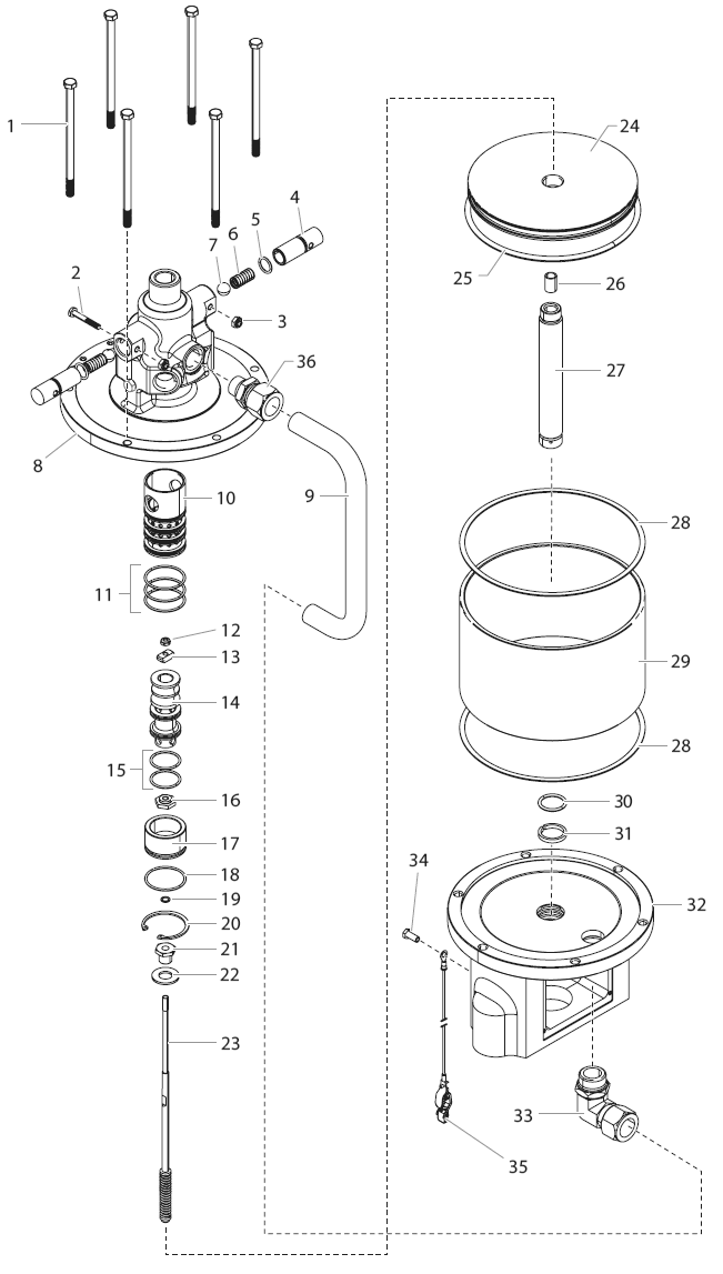 Powrcoat 745 Air Motor Assembly Diagram and Parts List for 745  Titan Paint Sprayer