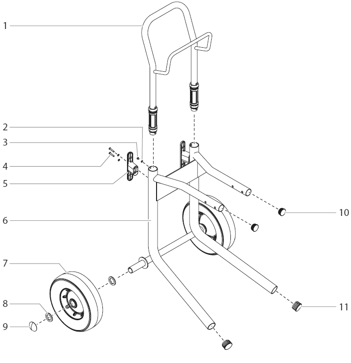 Impact 400 Cart Assembly (P/N 0532229a) Diagram and Parts List for 400 0532001-0532000 Titan Paint Sprayer