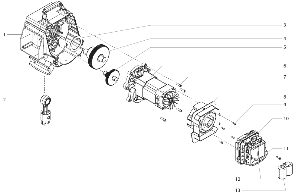 Impact 840 Drive Assembly Diagram and Parts List for 840  Titan Paint Sprayer