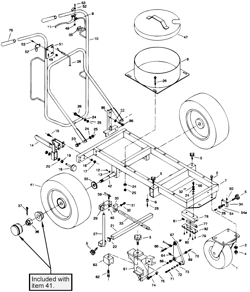 Powrliner 5000 Cart Assembly (P/N 759-001) Diagram and Parts List for 5000  Titan Paint Sprayer